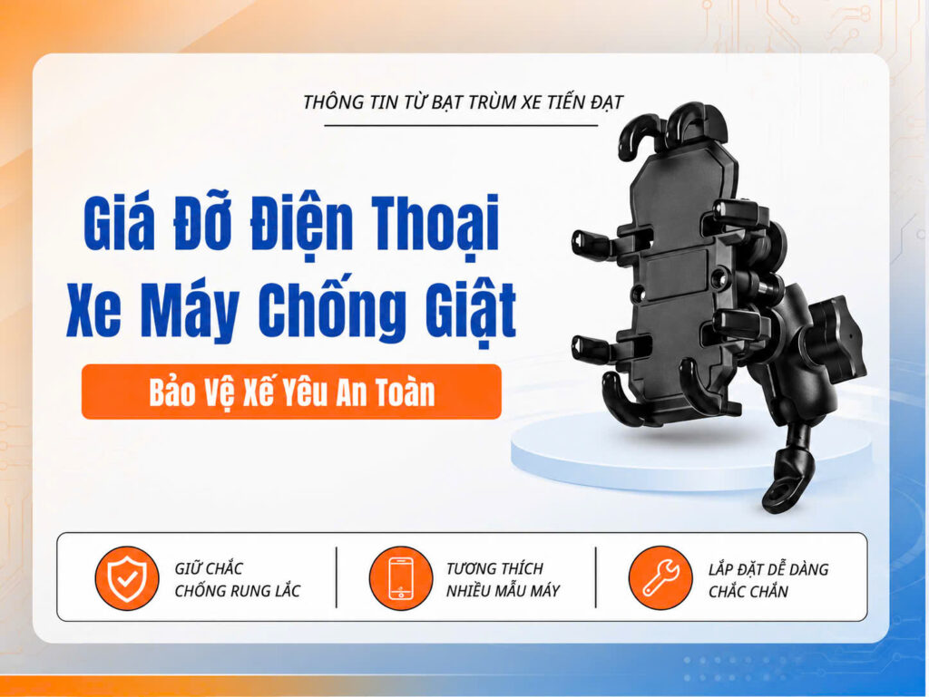Giá Đỡ Điện Thoại Xe Máy Chống Giật, Bảo Vệ Xe An Toàn