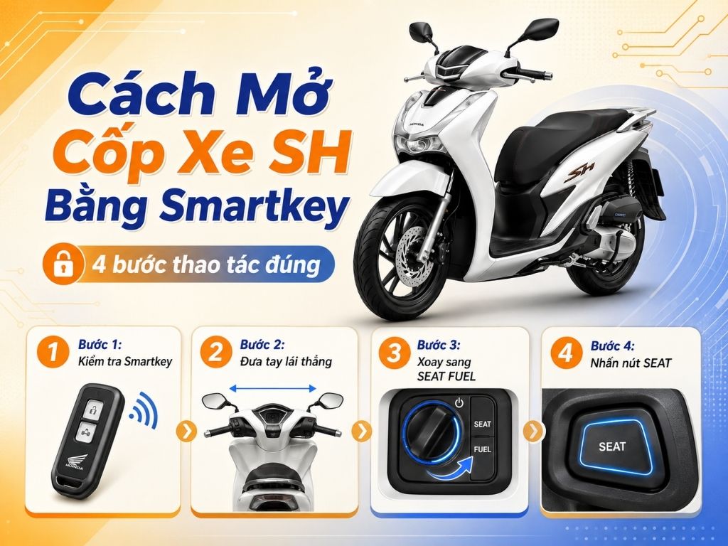 Cách mở cốp xe SH