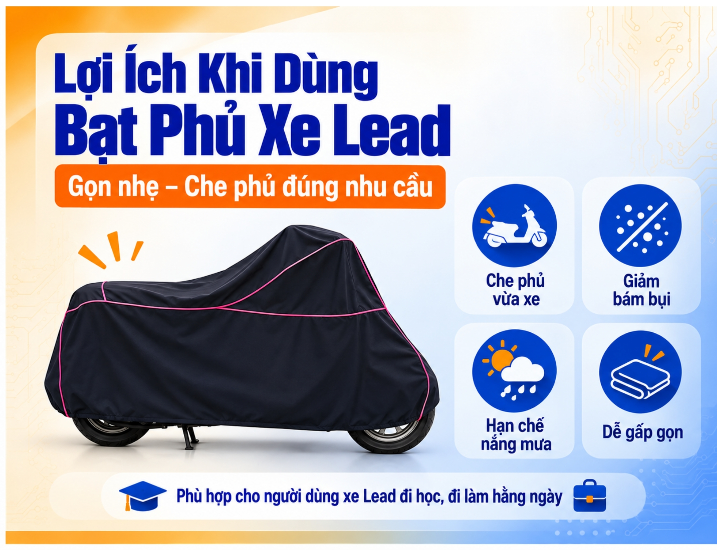 Lợi ích khi dùng bạt phủ xe lead mới